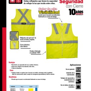 Chaleco de seguridad cerrado de alta visibilidad amarillo EEG Urrea