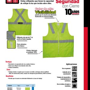 Chaleco de seguridad cerrado de alta visibilidad verde EEG Urrea