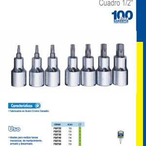 Dado con punta torx cuadro de 1/2", T30 Surtek