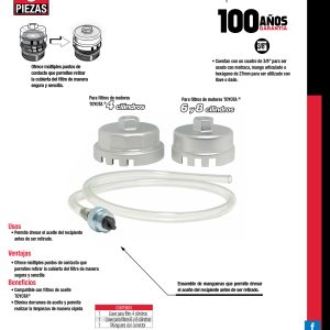 Juego de llaves para filtros de aceite Toyota, 3 piezas Urrea