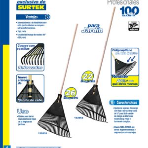 Escoba plástica de 22 dientes negra Surtek