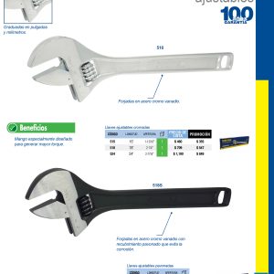 Llave ajustable pavonada 18" Surtek