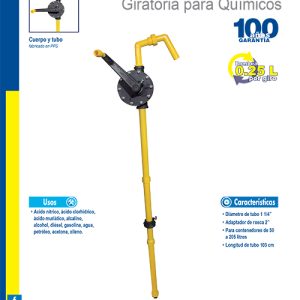 Bomba extractora giratoria para químicos, suministro 250 ml por giro Surtek