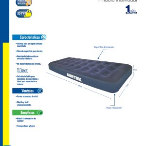 Colchón inflable tamaño individual Surtek