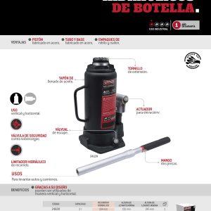 Gato hidráulico de botella, 6 ton Urrea