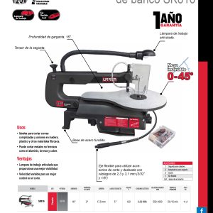 Sierra caladora de banco 16" 90 W 120 V, 1600 RPM Urrea