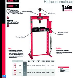Prensa hidroneumática, 20 ton Urrea
