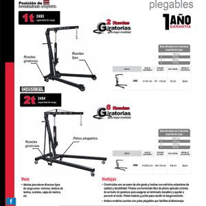 Pluma hidráulica plegable con posición de levantamiento adaptable, 1 ton Urrea
