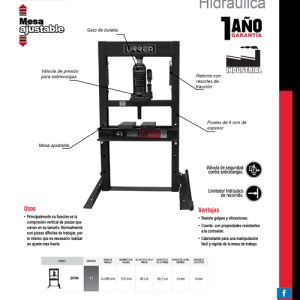 Prensa hidráulica con gato de botella, 4 ton Urrea