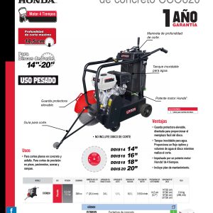 Disco de diamante para cortadora de concreto, 20" Urrea