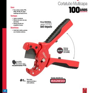 Tijeras para tubos plásticos de 1", tipo multicapa Urrea