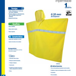 Poncho impermeable con cintas reflejantes unitalla Surtek