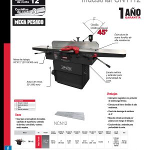 Canteadora 12"  2,237 W 220 V, 5000 RPM 1 fase Urrea