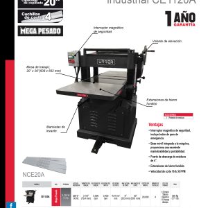 Juego de navajas para cepillo estacionario 20", 4 piezas Urrea