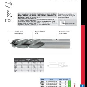 Cortador vertical punta redonda 4 gavilanes, 1" Urrea
