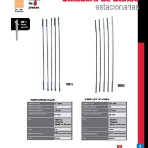 Hojas para sierra caladora de banco 15 dpp, 5 piezas Urrea