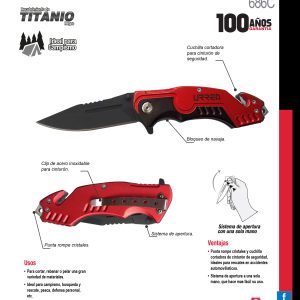 Navaja abatible de acero inoxidable para emergencias Urrea