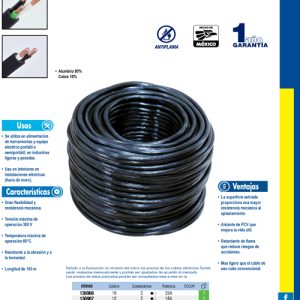 Cable eléctrico CCA 2 x 10, 100 m color negro y blanco Surtek