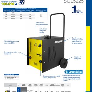 Soldadora de transformador por arco para electrodos 110 - 220 V, 100 - 210 A Surtek