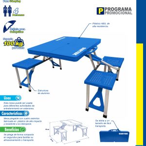 Mesa plegable para camping Surtek