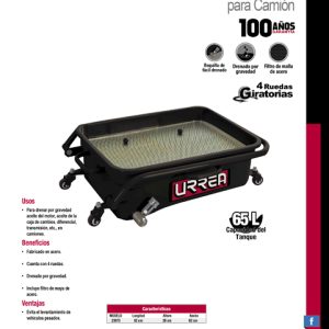 Receptor de aceite por gravedad 65 Lt para camión Urrea