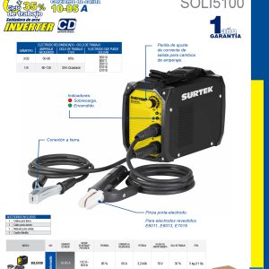 Soldadora inverter para electrodos de 1 fase 110 V, 100 A Surtek
