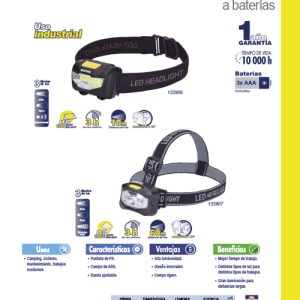 Linterna de LED para cabeza a baterías 3 pilas "AAA" de 120 lm Surtek