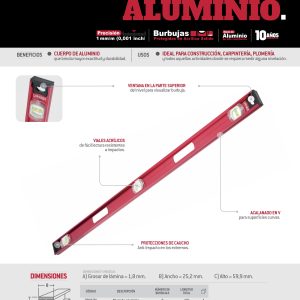 Nivel anti-impacto  48" de aluminio Urrea
