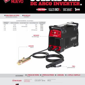 Soldadora inverter para electrodos de 1 fase 110 - 220 V, 200 A Urrea