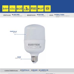 Lámpara de LED alta potencia, 20 W Surtek