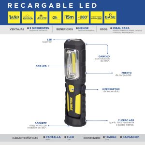 Lámpara de LED para taller recargable de 300 lm Surtek