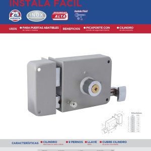 Cerradura de sobreponer función instala fácil, derecha, llave tetra, blíster Lock