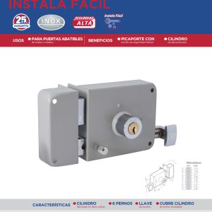 Cerradura de sobreponer función instala fácil, izquierda, llave de puntos, blíster Lock