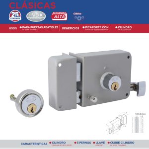 Cerradura sobreponer clásica función izquierda , llave estándar, en caja Lock