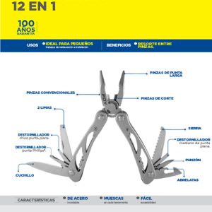 Pinza multiherramienta 12 en 1 Foy