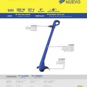 Desbrozadora eléctrica 9" 250 w Foy