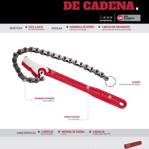 Llave universal de cadena reversible para tubos de 4" Urrea