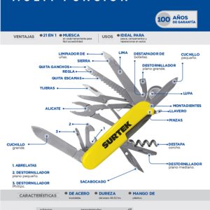 Navaja multifunción 21 en 1 Surtek