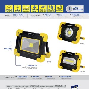 Reflector de LED recargable 12 W de 900 lm Surtek