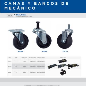 Repuesto de ruedas para cama para mecánico 137071, 14" Surtek