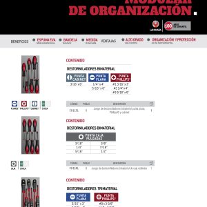 Juego de destornilladores mango bimaterial de caja en pulgadas 6 piezas, CH118L-C Urrea