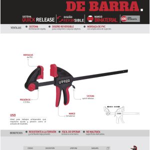 Prensa plástica de barra de 24" Quick Release Urrea