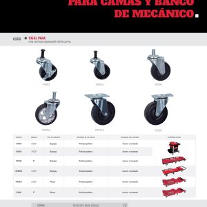 Repuestos de ruedas para cama para mecánico, 9991A Urrea