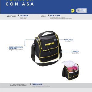 Lonchera de PVC con asa, 28 x 24 x 17 cm Surtek