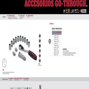 Juego de dados y accesorios cuadro de 3/8" Go-Through combinado, 14 piezas Urrea