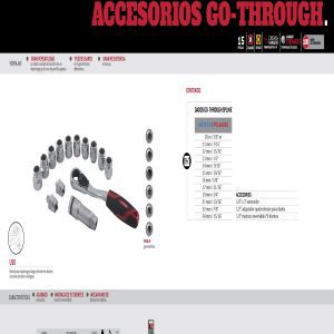 Juego de dados y accesorios cuadro de 1/2" Go-Through combinado, 15 piezas Urrea