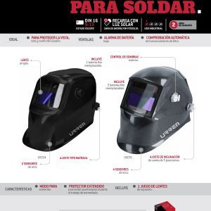 Careta eléctronica para soldar, diseño liso Urrea