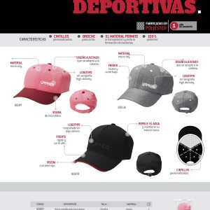 Gorra troquelada color negra Urrea