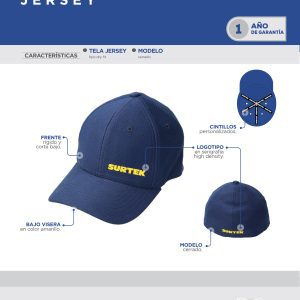 Gorra dry fit estilo cerrada Surtek