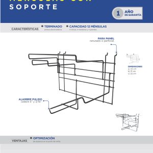 Rack despachador para panel para ménsulas reforzadas 31 x 43 x 22 cm Surtek